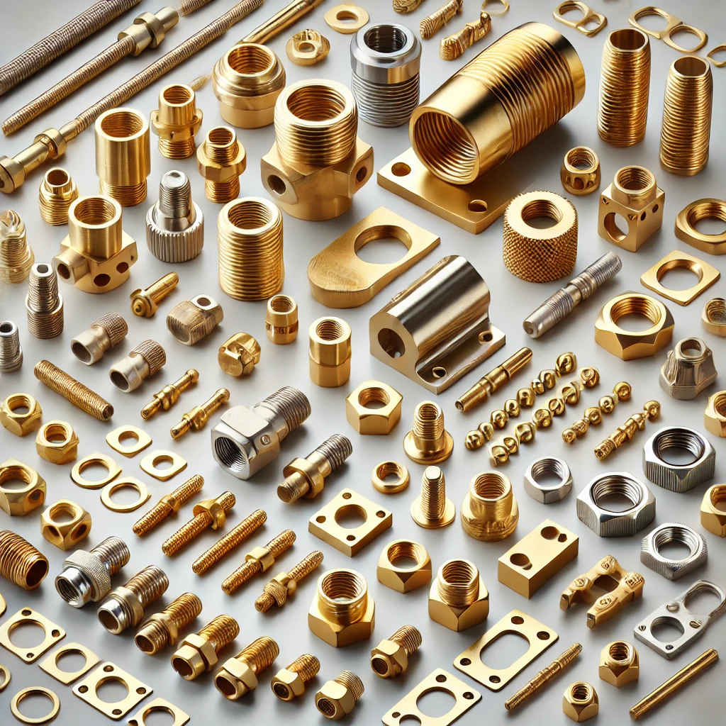 Precision machined brass, copper, and stainless steel components