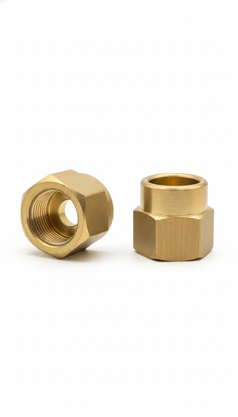 Brass Compression Fitting Components (Nut and Body)