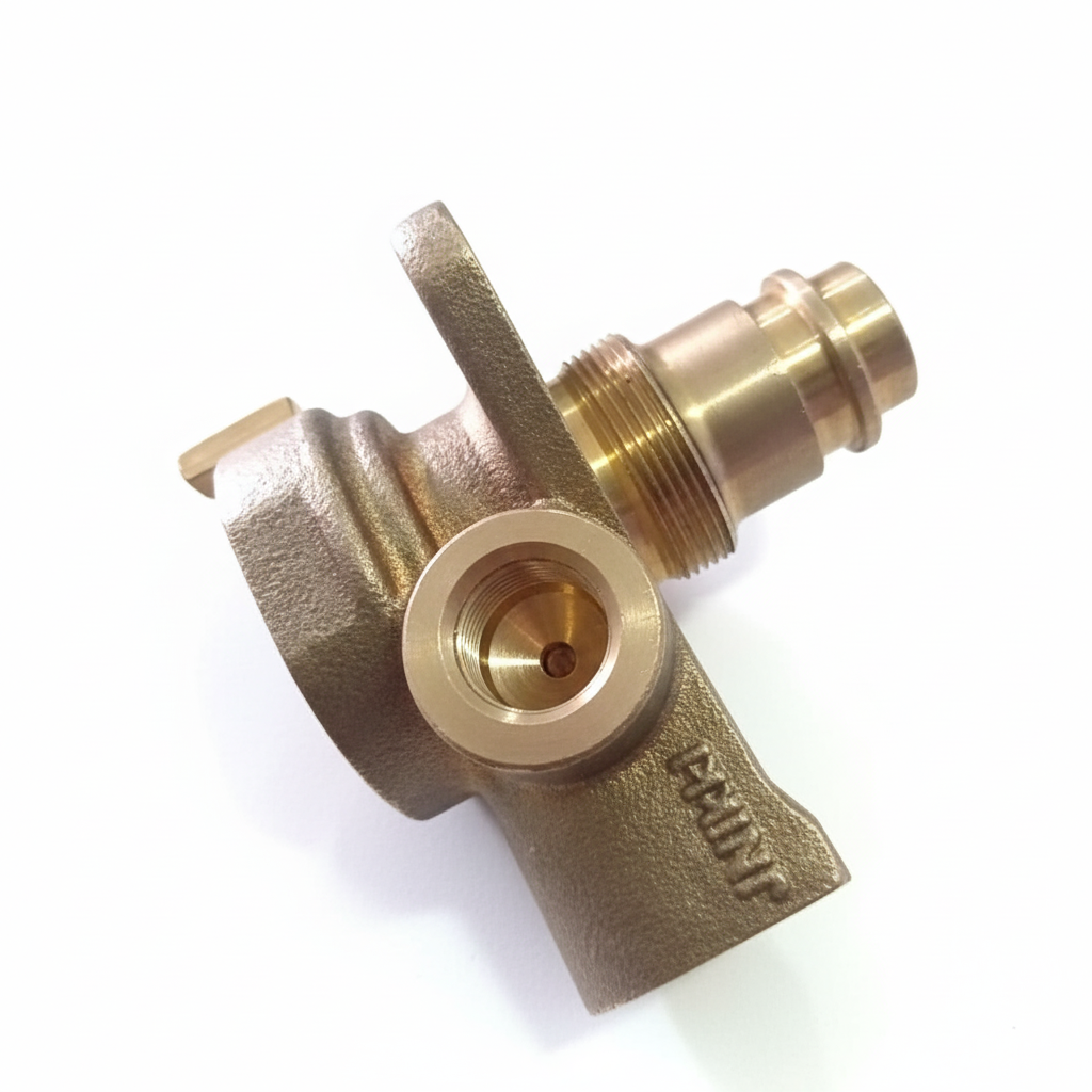 Brass Valve Body with Integrated Mounting Bracket